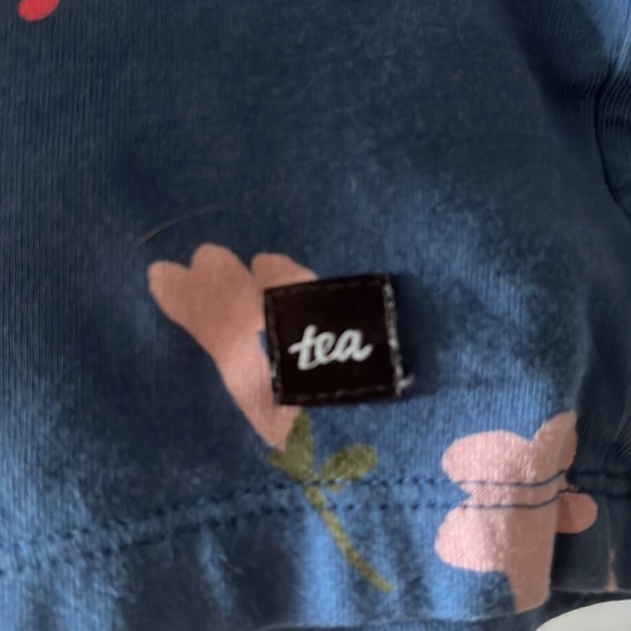 Tea blue with peach and pink flower jumpsuit for 5-7 year old. - Picture 3 of 3